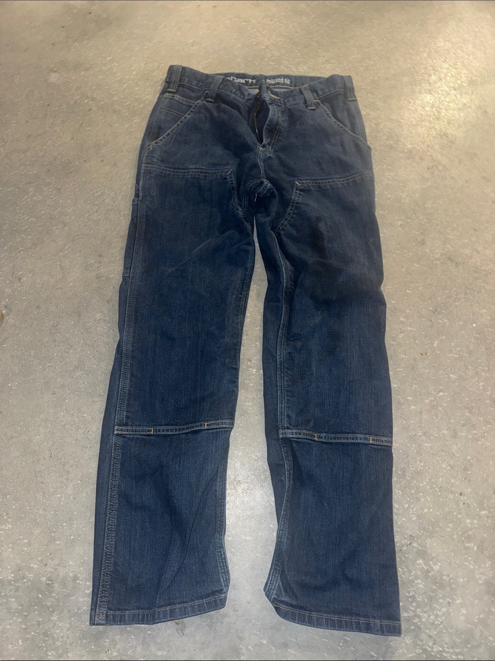 Carhartt Men's Straight-Leg Dark Indigo Work Jeans